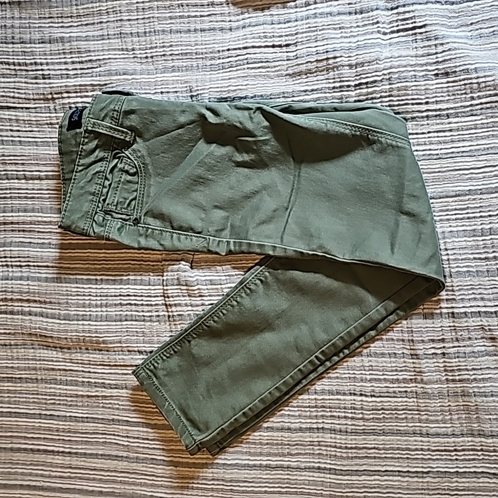 Green kids skinny pants